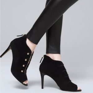 White House Black Market Peyton Military Style Peep Toe Bootie